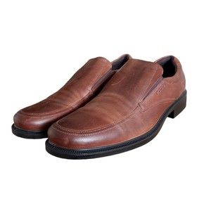 Ecco Helsinki 2.0 Apron Toe Men's Size 13.5  EU 47 Brown Leather Slip On Loafers